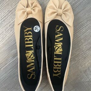 Vintage sam & Libby “tan” Leather Upper Ballet Flats NWT Sz 9.5